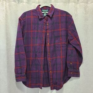 Lauren‎ Ralph Lauren Purple and Red Plaid Women's Button Shirt Size M